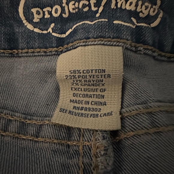 Project Indigo Floral Embroidered Light Wash Boot Cut Jeans - Picture 8 of 8